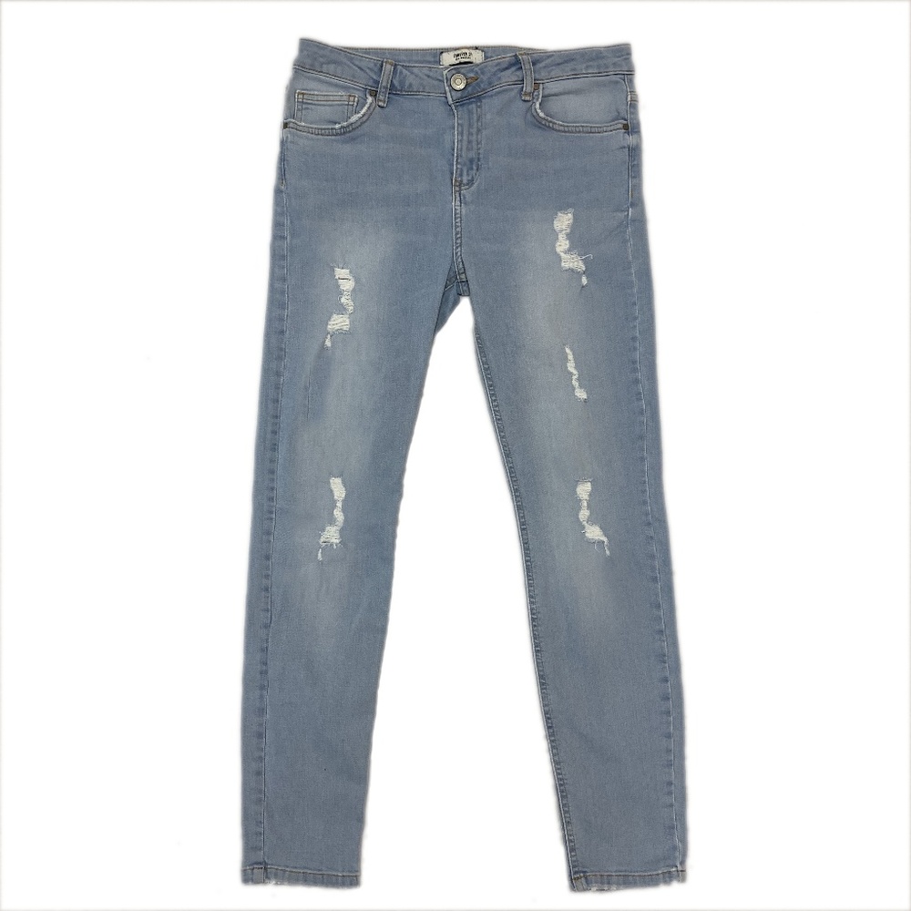 Forever 21 Skinny Stretch Stressed Jeans